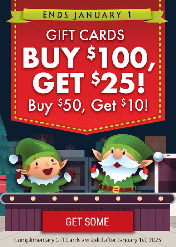 Holiday Gift Card Deal is Here! Buy $50, Get $10!